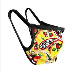 Yellow / Multi Color Paisley Mask